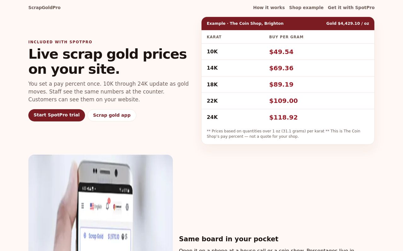 ScrapGoldPro.com preview
