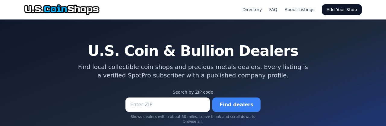 USCoinShops.com preview